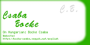 csaba bocke business card